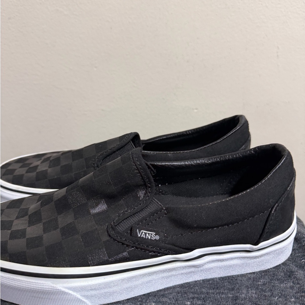 Vans Black Checkerboard Slip-On Loafers - Picture 3 of 9
